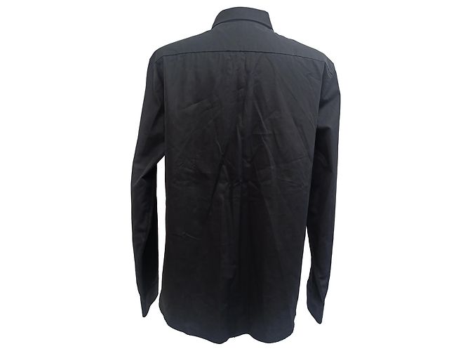 Camicia in cotone nero ricamata EKD di Burberry - vista 5