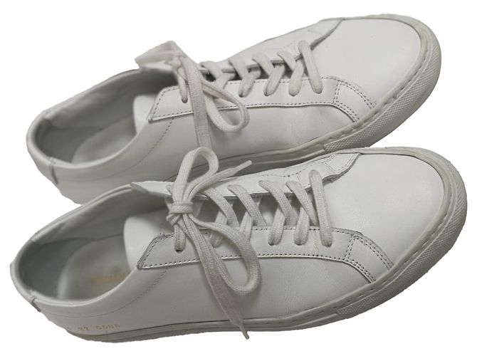 Autre Marque Baskets Original Achilles de Common Projects en cuir blanc Écru - vue 4