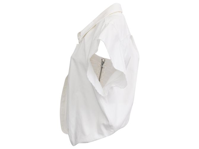 Blusa de jersey recortada, en capas y acanalada de Alexander Wang en algodón blanco - vista 2