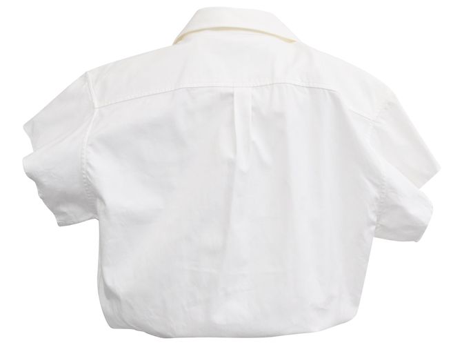 Blusa de jersey recortada, en capas y acanalada de Alexander Wang en algodón blanco - vista 3
