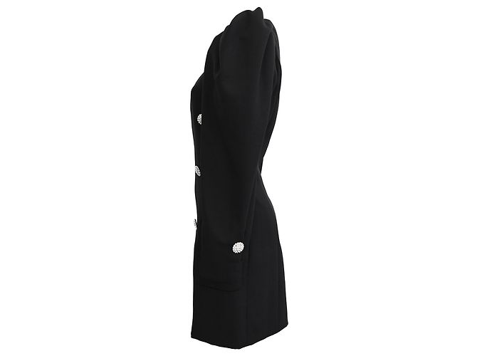 Vestido envelope Alessandra Rich em lã virgem preta Preto - vista 2