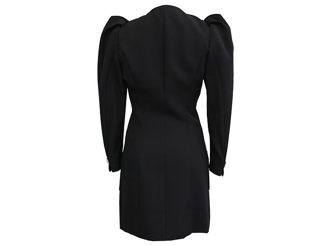 Vestido envelope Alessandra Rich em lã virgem preta Preto - vista 3