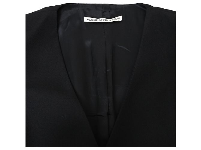 Vestido envelope Alessandra Rich em lã virgem preta Preto - vista 4