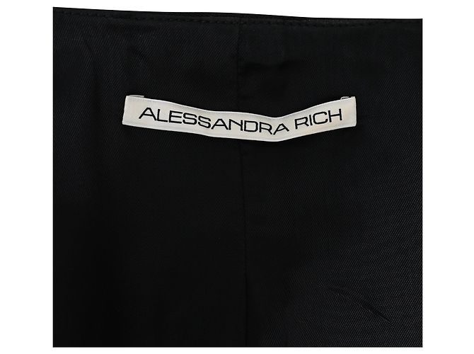 Vestido envelope Alessandra Rich em lã virgem preta Preto - vista 5