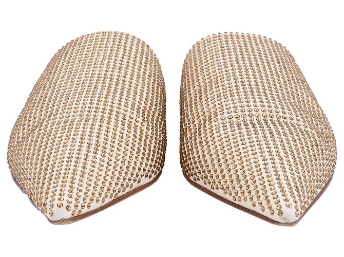 Mules à bout pointu en daim blanc ornées de strass Loewe - vue 2