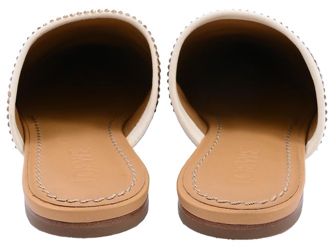 Mules à bout pointu en daim blanc ornées de strass Loewe - vue 3