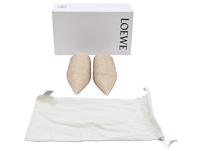 Mules à bout pointu en daim blanc ornées de strass Loewe - vue 7