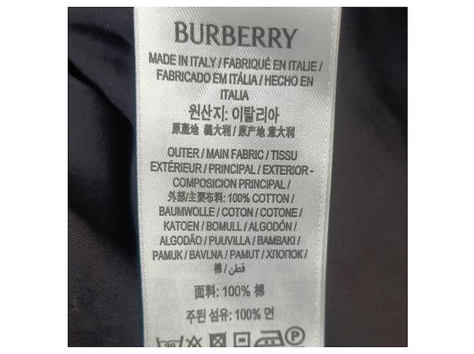 Camicia in cotone nero ricamata EKD di Burberry - vista 3