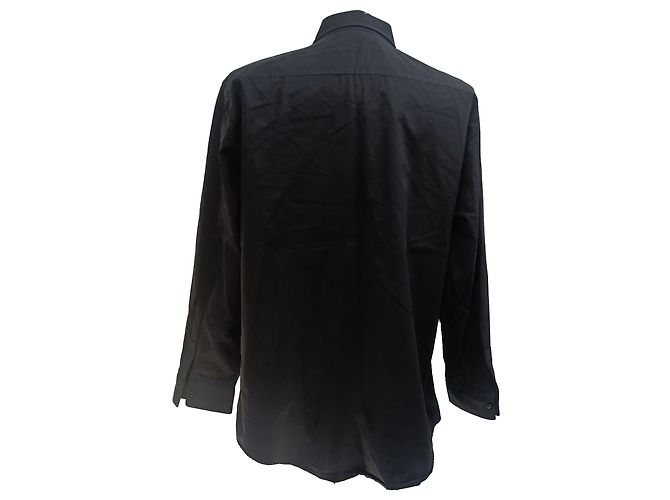 Camicia in cotone nero ricamata EKD di Burberry - vista 4