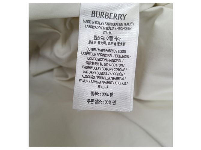 Camicia con bottoni Burberry in cotone bianco Crudo - vista 3