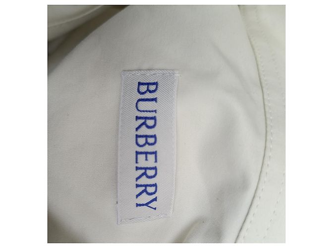 Camicia con bottoni Burberry in cotone bianco Crudo - vista 4