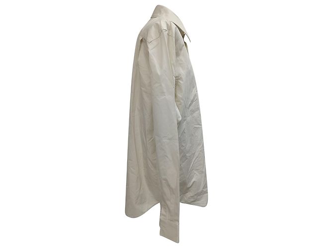 Camicia con bottoni Burberry in cotone bianco Crudo - vista 5