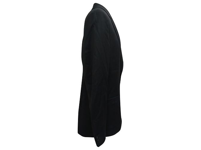 Autre Marque Mr, P. Single-Breasted Blazer with Pockets in Black Wool - view 2