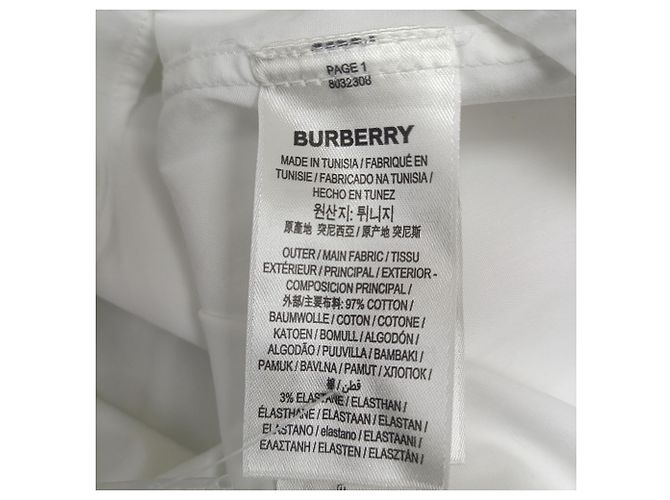 Camicia con bottoni Burberry in cotone bianco - vista 4