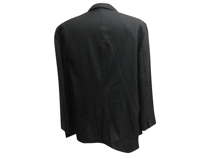 Burberry Single-Breasted Blazer with Pockets in Navy Blue Wool Light blue - view 4