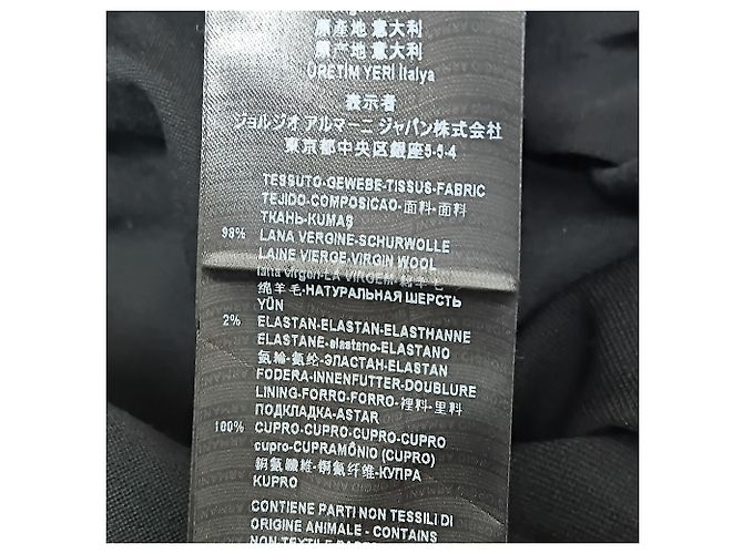 Blazer e calças de um botão Giorgio Armani em lã preta Preto - vista 7