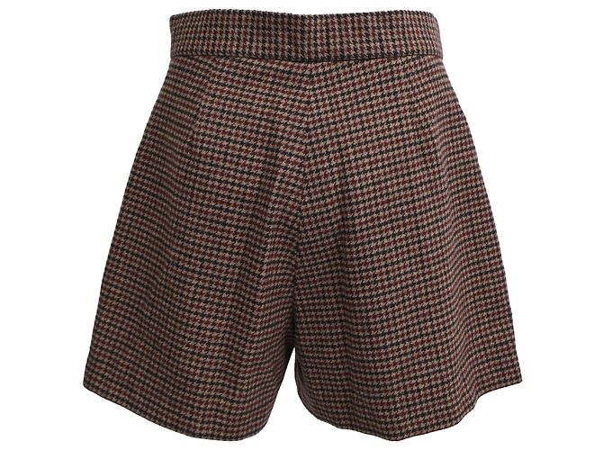 Sandro Houndstooth Shorts in Multicolor Wool Multiple colors - view 3