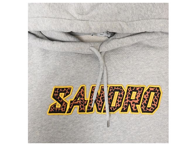 Sandro Logo Hoodie aus grauer Baumwolle - Ansicht 5