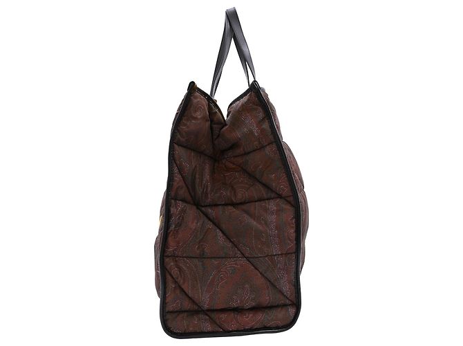Etro Paisley-Print gesteppte Tragetasche aus braunem Nylon - Ansicht 2