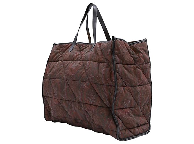 Etro Paisley-Print gesteppte Tragetasche aus braunem Nylon - Ansicht 3