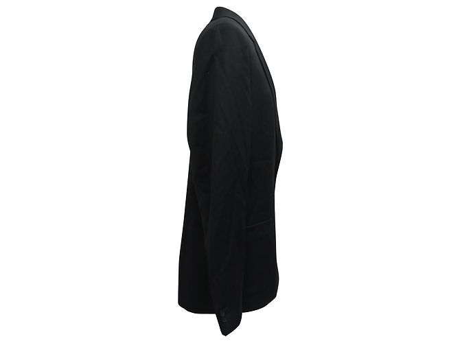 Autre Marque Mr, P. Single-Breasted Blazer with Pockets in Black Wool - view 3