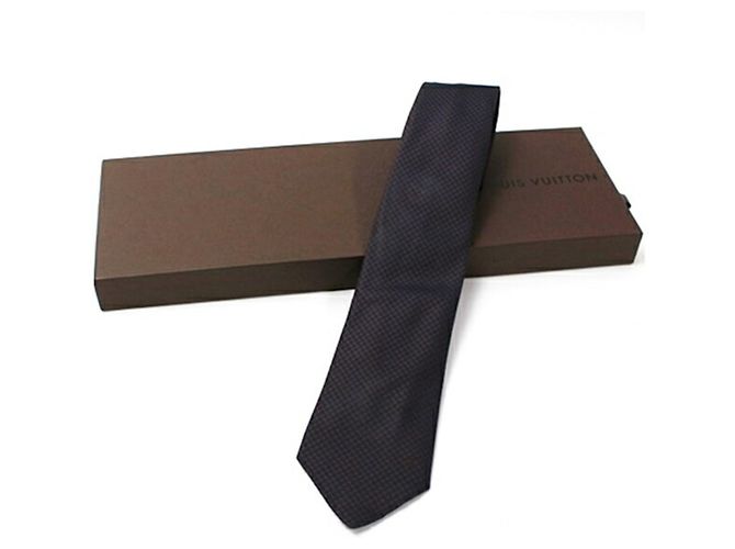 Louis Vuitton Silk Tie Damier Pattern LOUIS VUITTON Men's Black - view 2