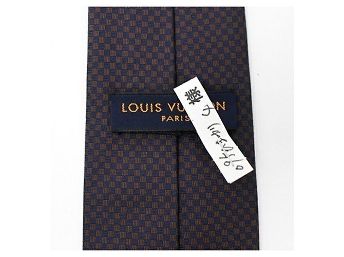Louis Vuitton Silk Tie Damier Pattern LOUIS VUITTON Men's Black - view 5
