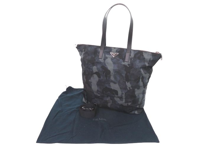 Prada Camouflage Nylon Navy Tote Bag - view 2