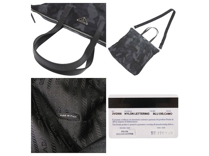 Prada Camouflage Nylon Navy Tote Bag - view 9