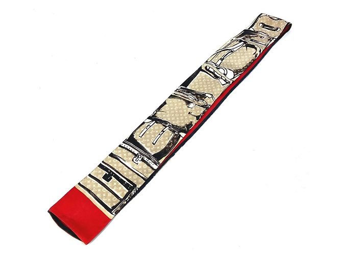 LOUIS VUITTON Bufanda Trunk de Seda Monogram para Mujer Beige Castaño - vista 3