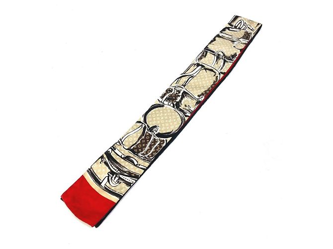 LOUIS VUITTON Bufanda Trunk de Seda Monogram para Mujer Beige Castaño - vista 4