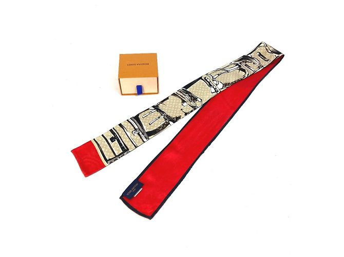 LOUIS VUITTON Bufanda Trunk de Seda Monogram para Mujer Beige Castaño - vista 9