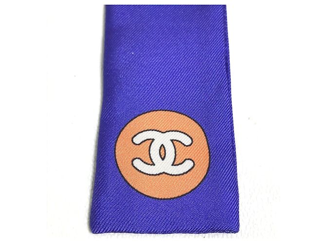 CHANEL Lenço Bandeau Coco Mark, Seda, Feminino, Multicolorido, Como Novo Multicor - vista 9