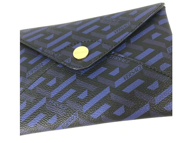 VERSACE Greca Clutch Tasche aus Leder für Damen - Blau - Ansicht 2