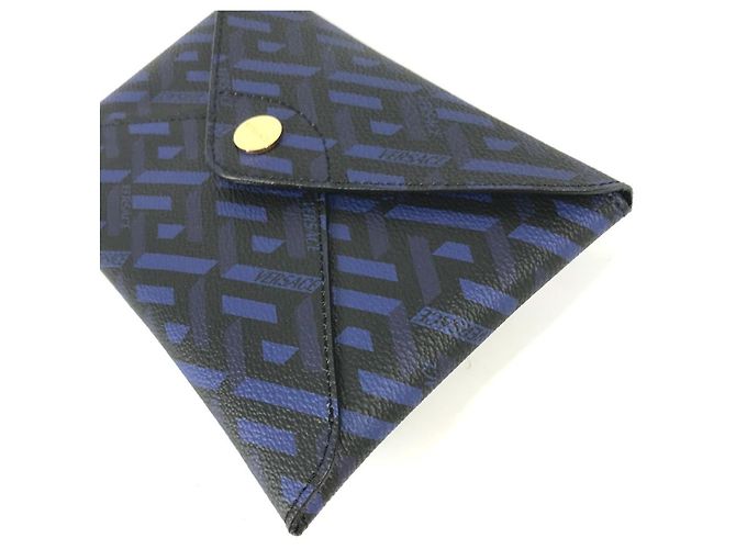 VERSACE Greca Clutch Tasche aus Leder für Damen - Blau - Ansicht 3