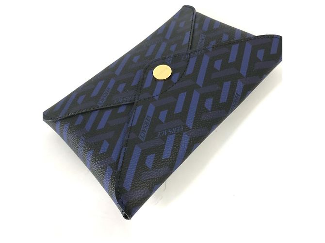 VERSACE Greca Clutch Tasche aus Leder für Damen - Blau - Ansicht 4