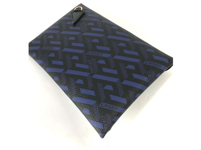 VERSACE Greca Clutch Tasche aus Leder für Damen - Blau - Ansicht 6