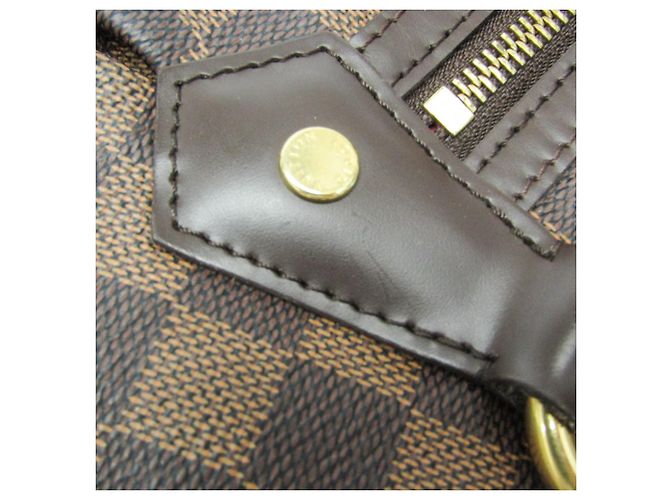 Borsa a mano Louis Vuitton Damier Evora MM da donna, borsa a spalla marrone, ebano - vista 6