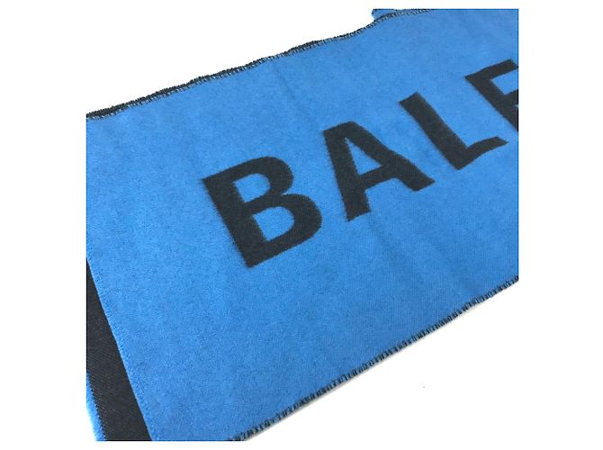 Balenciaga Bicolor Schal blau schwarz - Ansicht 2