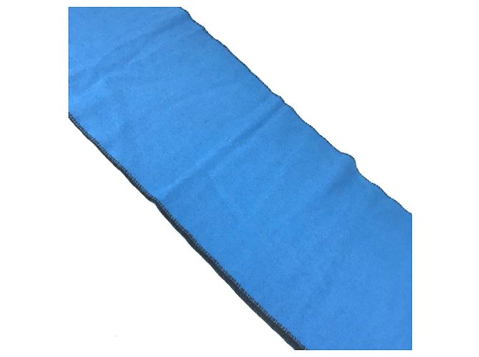 Balenciaga Bicolor Schal blau schwarz - Ansicht 4