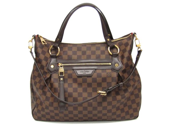 Borsa a mano Louis Vuitton Damier Evora MM da donna, borsa a spalla Ebano Marrone - vista 2