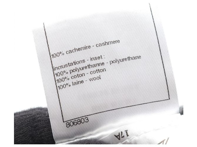 Chanel Sciarpa in cashmere per donne, grigio, nero e bianco, - vista 3