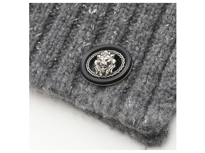 Chanel Sciarpa in cashmere per donne, grigio, nero e bianco, - vista 4