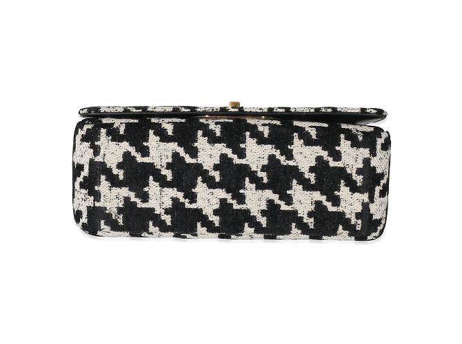 Christian Dior Caro Macro-Houndstooth Fabric Medium Nero - vista 5