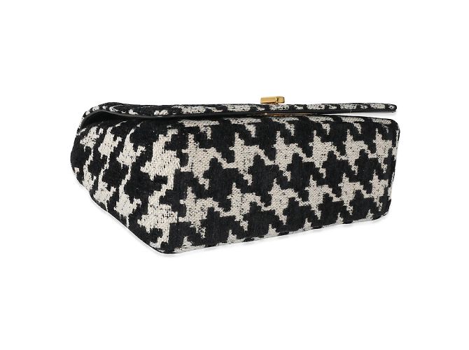 Christian Dior Caro Macro-Houndstooth Fabric Medium Nero - vista 6