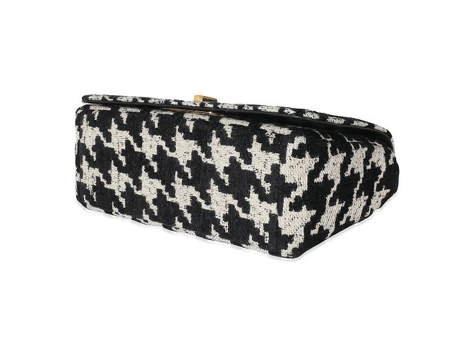 Christian Dior Caro Macro-Houndstooth Fabric Medium Nero - vista 7