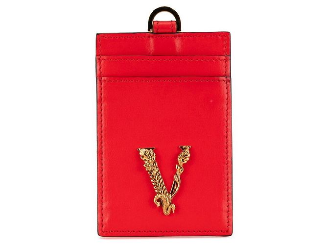 Versace Virtus V Kartenetui aus rotem Leder für Damen VERSACE - Ansicht 2