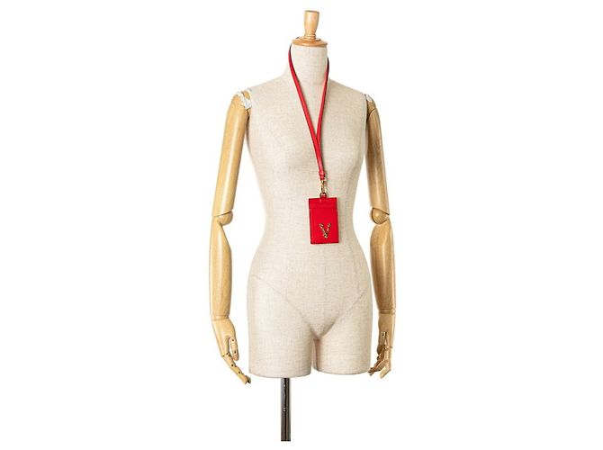 Versace Virtus V Kartenetui aus rotem Leder für Damen VERSACE - Ansicht 7