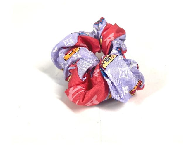 Set di Scrunchie Monogram LOUIS VUITTON (solo cerchio) Elastico per Capelli in Seta Donna Rosa - vista 3