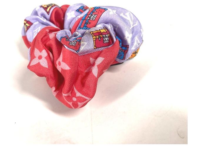 Set di Scrunchie Monogram LOUIS VUITTON (solo cerchio) Elastico per Capelli in Seta Donna Rosa - vista 4